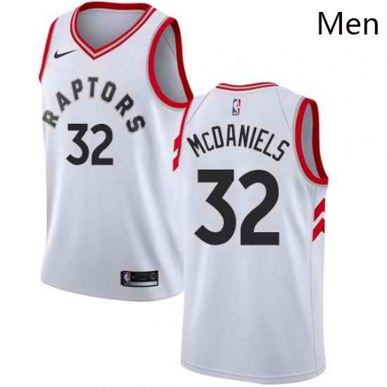 Mens Nike Toronto Raptors 32 KJ McDaniels Swingman White NBA Jersey Association Edition